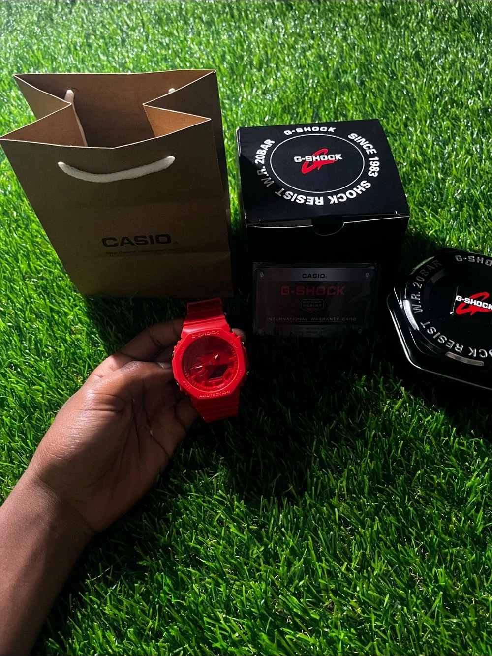 Casio G-Shock Black and Red Warranty Card Pack